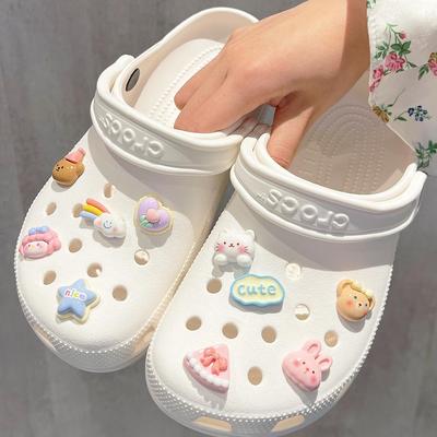 Rainbow Bear DIY Shoe Charm Resin Buckles - Decorative Cross-Style Accessories