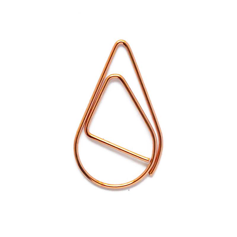 50Pcs Color Love Paper Clip Office Supply Creative Macaron Paper Clip Water Drop Special-shaped Mini Paper Clip