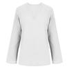 Women's Fashion Casual Cotton Linen V-Neck Long Sleeve Pullover Top