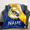 Custom Name Real Madrid Crest blanket for Couch & Bed, Plush Cozy Fuzzy Blanket Super Soft & Warm Blankets for Fall and Winter. 0908264