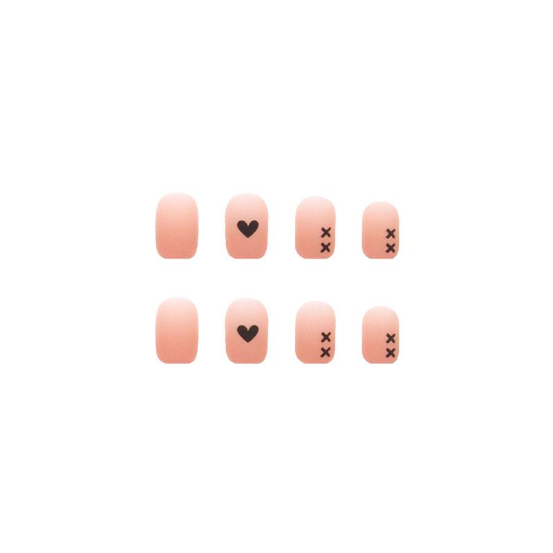24 Pieces Wearing Nail Summer Nail Scrub Texture Sweet Cool Ins Wind Wearing Nail Premium Quality Nail Art Tablets