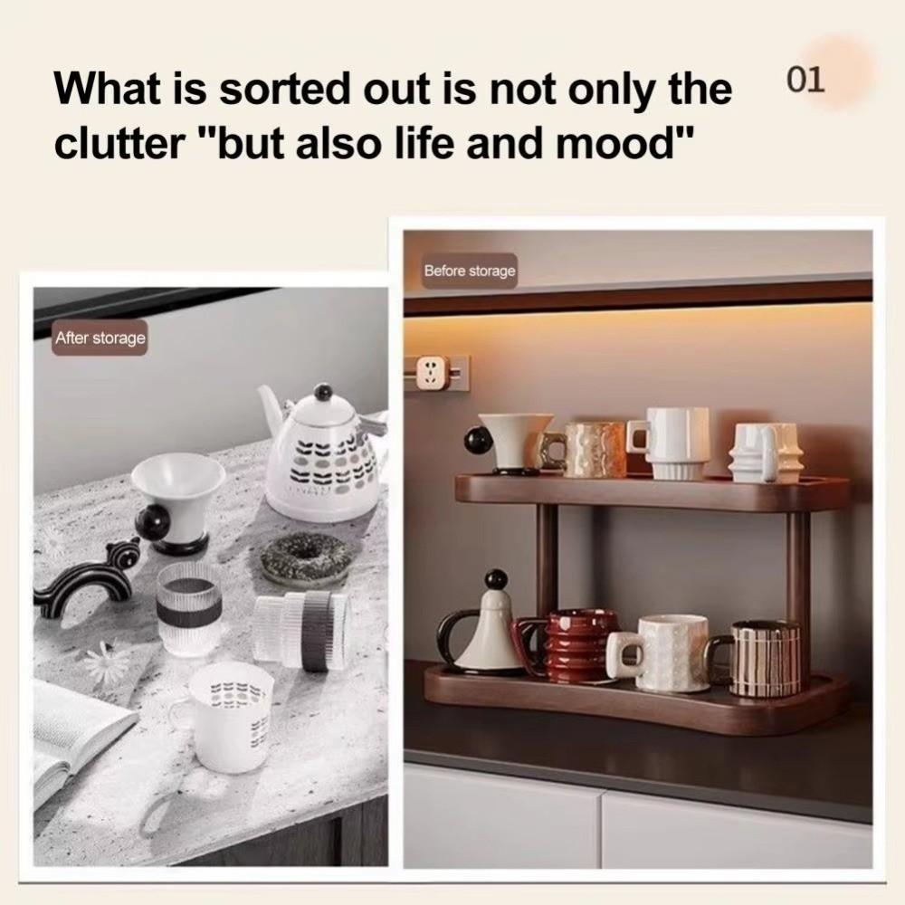 Wooden Desktop Storage Rack Minimalist Spice Jar Storage Holder Display Rack  Jewelry Storage