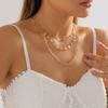 3Pcs/Set Kpop Sweet Colorful Flower Daisy Clavicle Chain Necklace Women Wed Bridal Elegant Sunflower Beads Choker Neck Jewelry