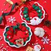 Adjustable Red Green Christmas Cat Collar Handmade Santa Claus Reindeer Knitted Drool Bib Scarf Pet Cat New Year Collars