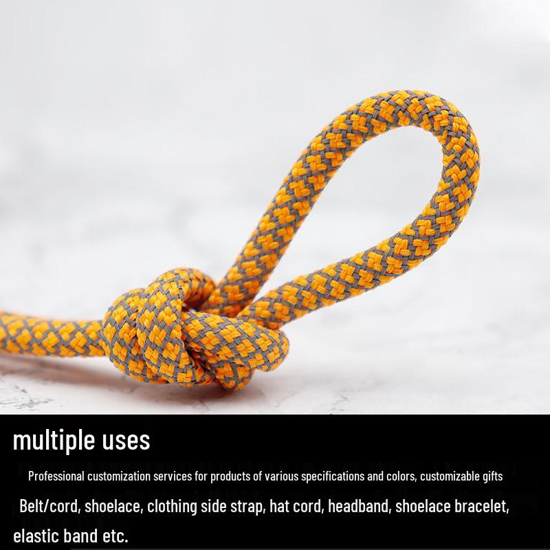 Round Reflective Starry Sky Luminous Shoelaces (Black, One Pair)