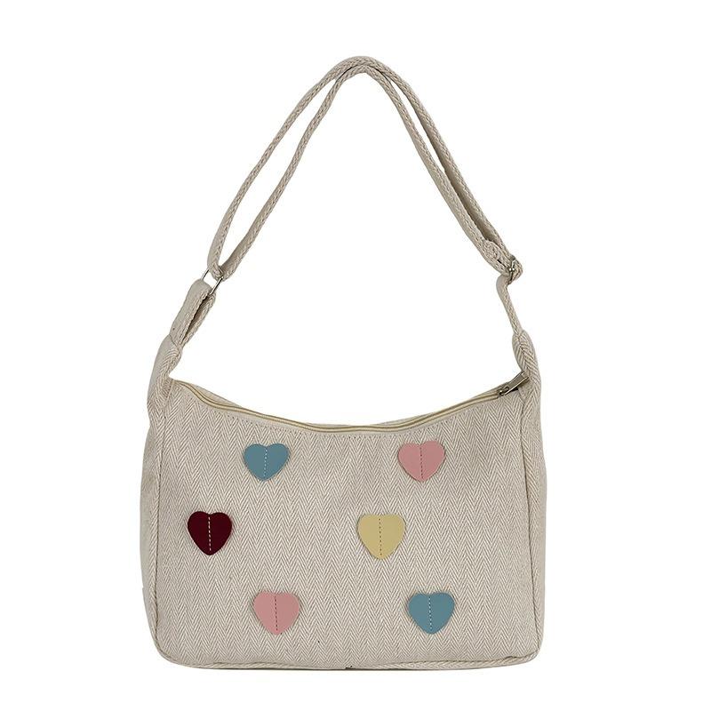 Casual canvas big bag women's new trendy large-capacity fashion messenger bag commuter shoulder tote bag