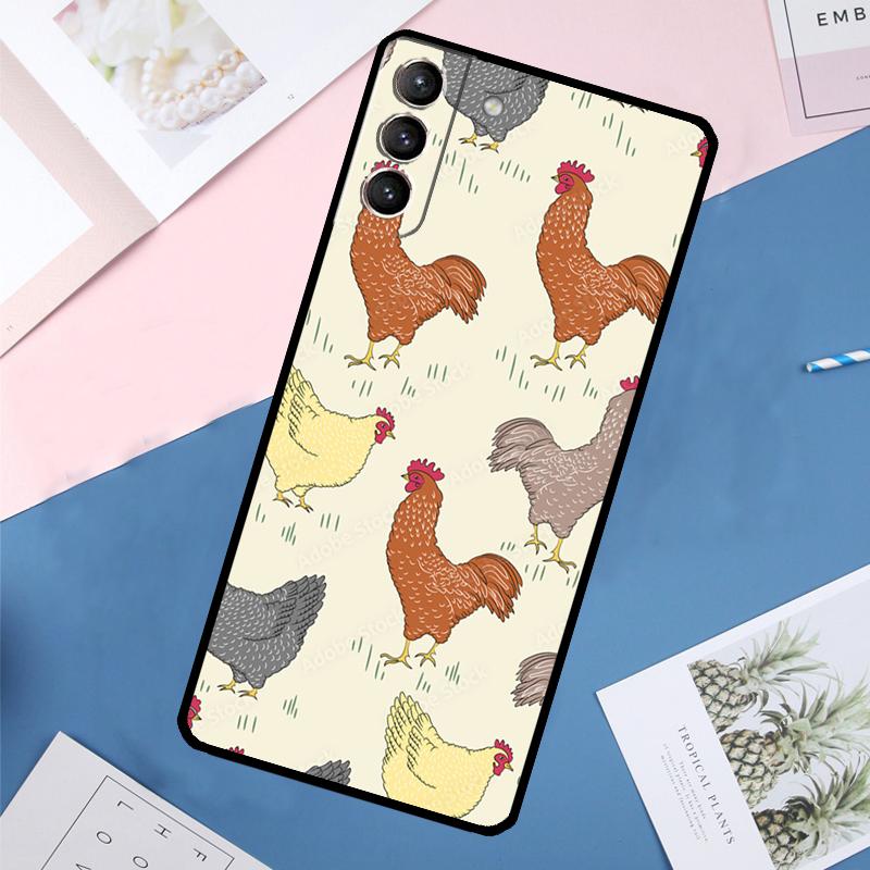 Chicken Pattern Case For Samsung Galaxy S24 Ultra S21 S22 S23 S25 Ultra S9 S10 Plus S20 FE S25 FE Back Cover