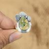 Natural Rainforest Jasper 925 Silver Multi Stone Adjustable Ring For Women