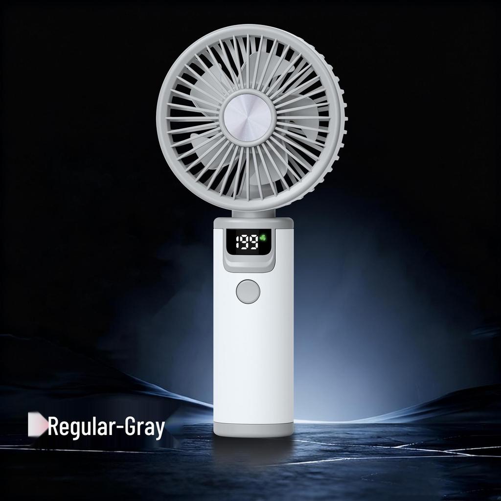 High-Speed Handheld USB Rechargeable Mini Fan with Digital Display