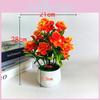 Twelve Simulated Flowers Artificial Green Plant Potted Ornament For Decor Indoor