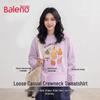 Baleno Women's Cotton Blend Pumpkin Print Sweatshirt