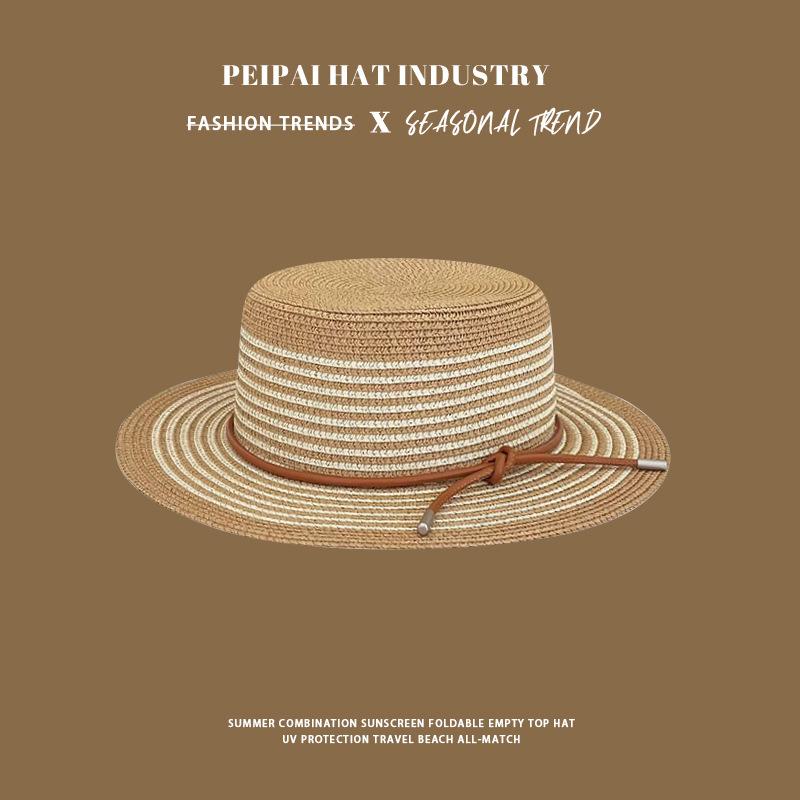 1 Conjunto Chapéu de Sol Estilo Boêmio Feminino + 1 Bolsa de Ombro, Estilo Férias, Chapéu de Palha de Ombro Bolsa Tote de Praia para Viagem de Verão Férias