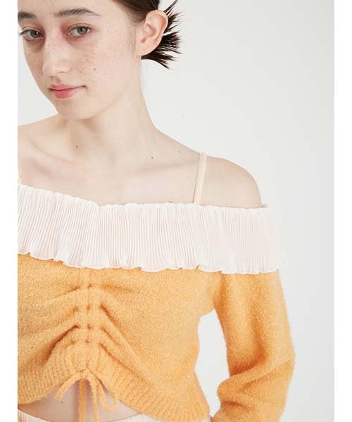 Furfur Frill Pullover RWNT251026 ORG Off-the-Shoulder Women's