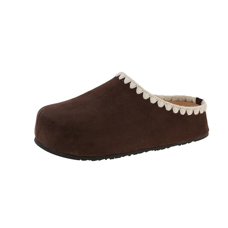 

Ретро шлепанцы на скрытой платформе для женщин, новые ленивые удобные шлепанцы с закрытым носком 40