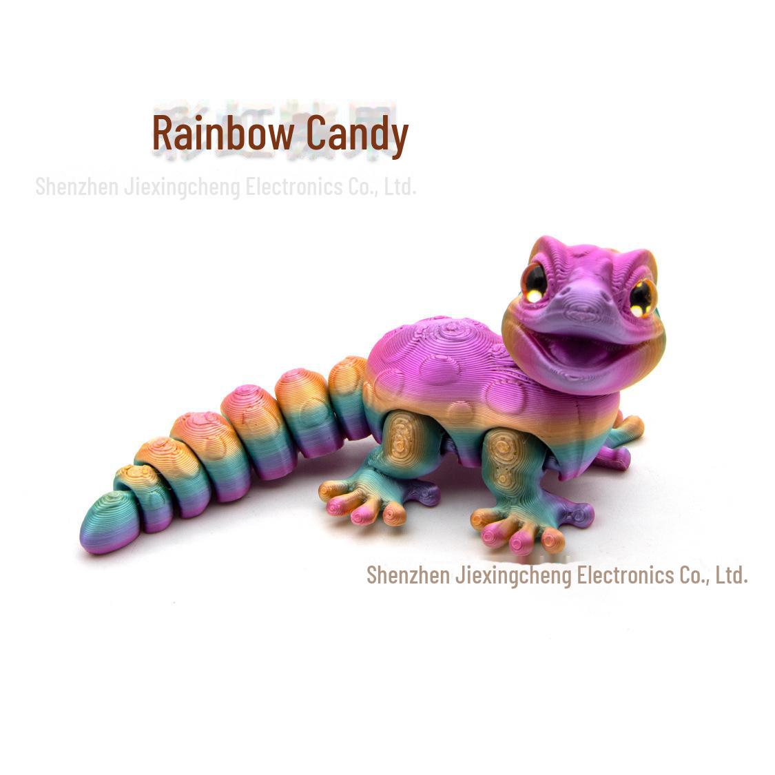 

3D-друкована різнокольорова міні-іграшка-хамелеон-гекон із імітацією очей