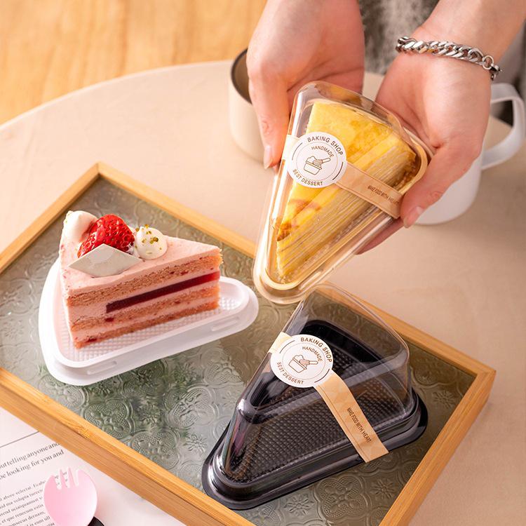 Triangle Cake Box for Mille-Feuille and Mousse Slices - Disposable, 6-Inch & 8-Inch Sizes