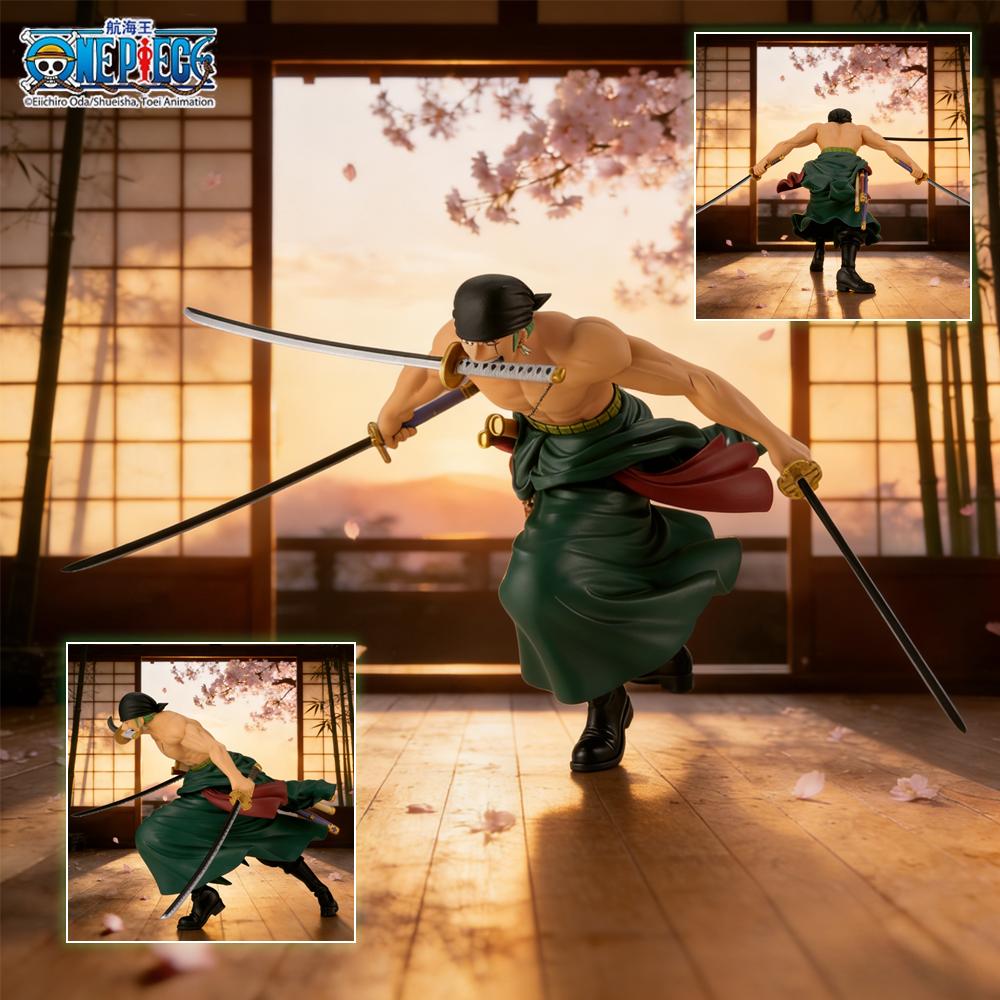 1pc Officially One Piece Zoro Three-Sword Style Action Figure - Anime Decorative Collectible Figurine, Perfect for Holiday Gifts