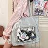 New Y2k Versatile Ita Shoulder Bag Sweet Girls Transparent Tote Bag Large Capacity Backpack DIY Cartoon Display Commute Handbags