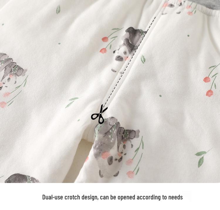 Baby Quilted Warm Set: High-Waist Belly Protection Cotton Pajamas for Autumn/Winter