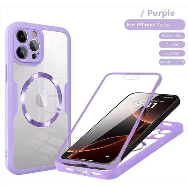 Magnetic For Magsafe 360 Full Body Front+Back Clear Case For iPhone 17 16 15 14 13 Pro Max Plus Silicone Bumper Shockproof Cover