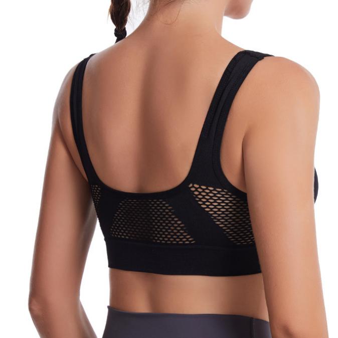 Women's Mesh Breathable Underwear Large Size Wireless Full Coverage Tank Top Sports Yoga Bra M-5XL