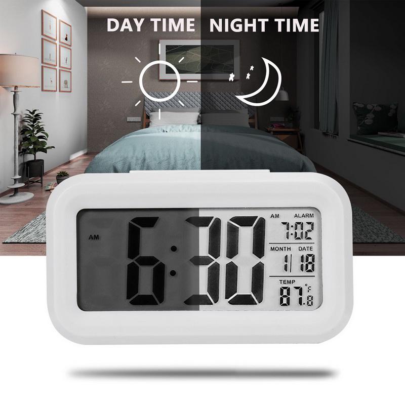 

Battery Powered Digital LED Backlight Alarm Clock with Date Temperature Display Pink