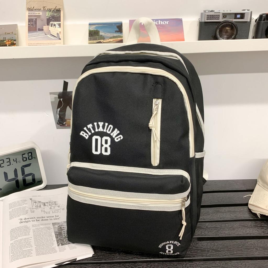 School bag Korean version of high value letters junior high school girls simple, lightweight, versatile and large capacity
