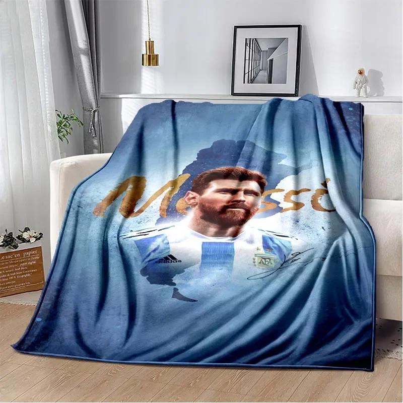 Football Superstar L-Leo-Messi-i Flannel Adult and Children's Blanket Sofa Bed Decoration Blanket Portable Blanket Gift