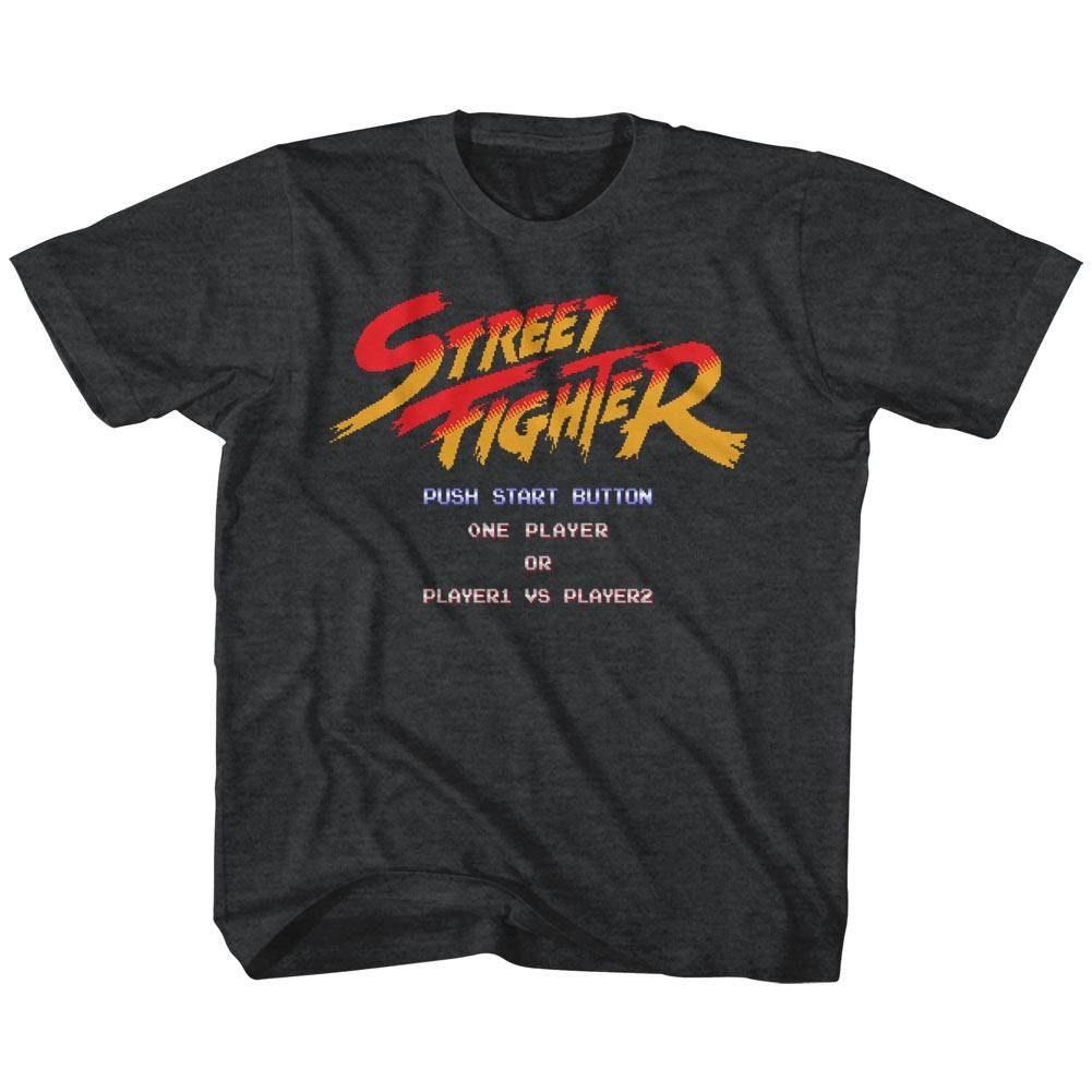 Street Fighter Start Screen Black Heather Children's T-Shirt