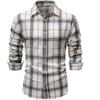 Mens Button Down Shirts Regular Fit Long Sleeve Casual Plaid Shirt