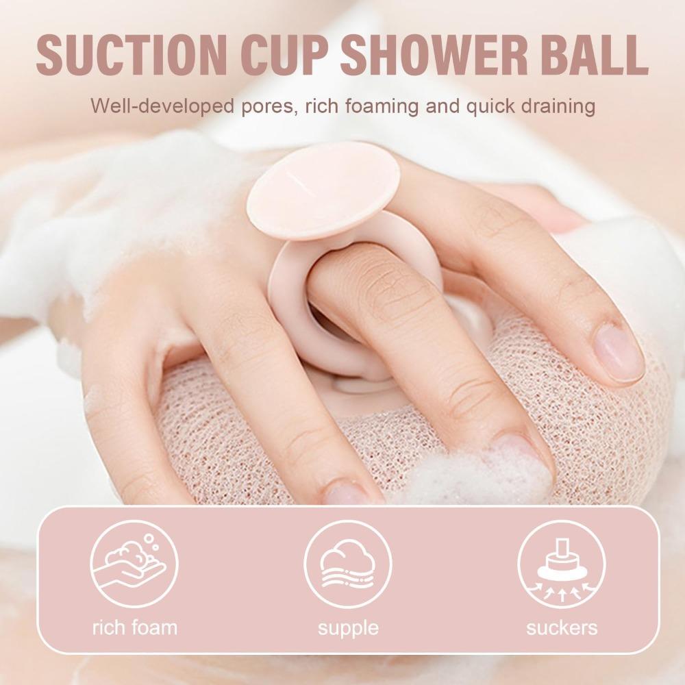 Super Soft Sunflower Suction Cup Bath Ball, 2026 New 2 in 1 Sunflower Bath Ball, Exfoliating Bath Sponge Cleaning Brush, Sponge Mesh Pouf Shower Ball