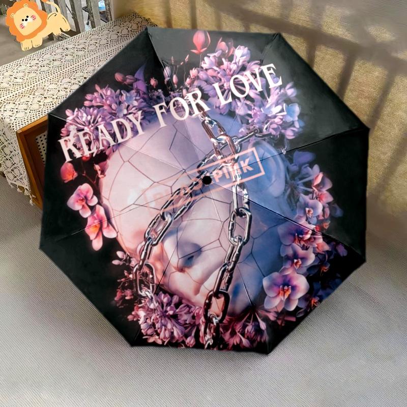 Vibrant Pink Elegance Folding Umbrella Umbrella Travel Sun Umbrella Gift Umbrella