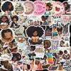 Inspirational Black Girl Reading Stickers - 50 Waterproof Sheets for Journals & Notebooks