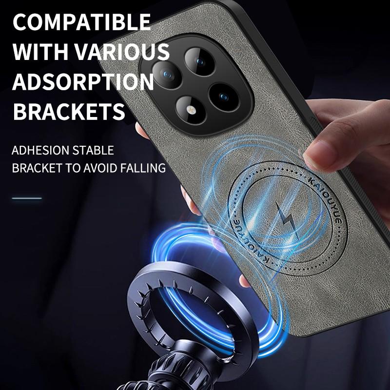 For Xiaomi Redmi Note 15 Pro + Note15 Pro 14C Case Magnetic Fashion PU Leather Shockproof Protection Phone Back Cover Coque