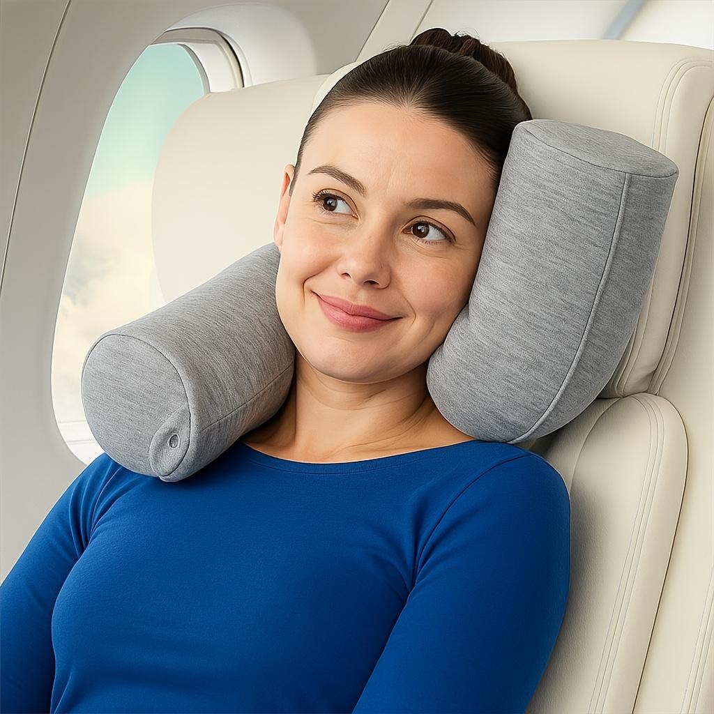 

Adjustable Travel Neck Pillow - 4-Season Support for Neck, Chin & Waist. Perfect for Plane & Desk Sleeping. серый