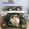 Vintage floral wreath animal  Pattern Bedding Quilt Set Quilt Cover Pillowcase Home Decoration  Gift (1 * duvet cover + 2 * pillowcase, without core)