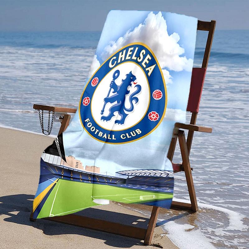 Proof Beach Towel with Chelsea FC Logo Pattern - Soft,absorbent,quick-drying,machine Washable - Perfect for Swimming,camping,bathing