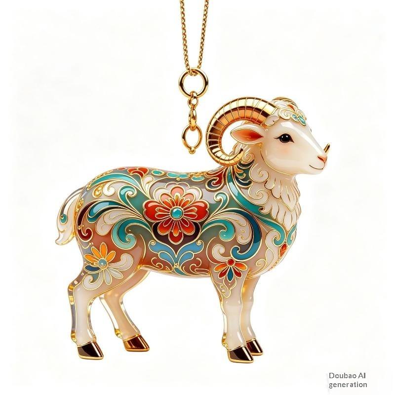 Acrylic Chinese Zodiac Goat Hanging Ornament Auspicious Design For Spring Festival New Year Home Decorationation