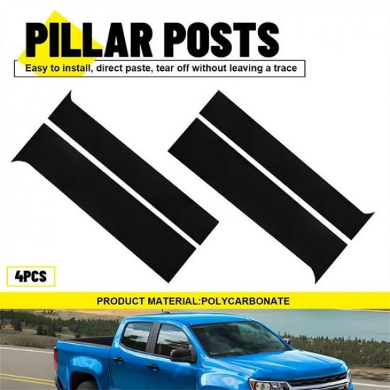 4Pcs Glossy Black Door Trim Pillar Post For 2015- Chevy Colorado GMC Canyon
