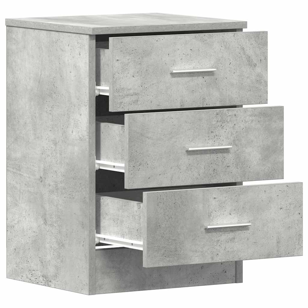 Nightstand Concrete Gray 38 X 35 X 56 Cm Particleboard