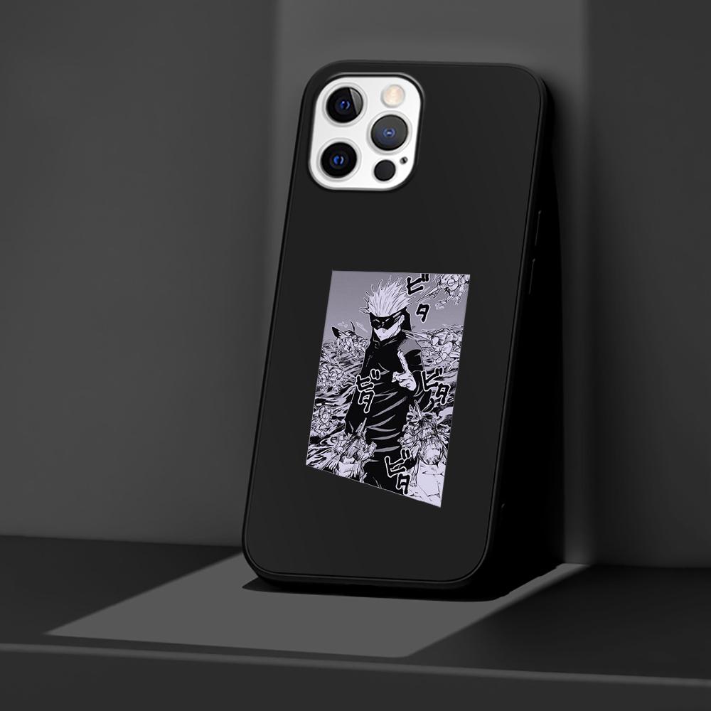 Phone Case for Apple iPhone 14 11 13 Pro Max 12 Mini XR 7 8 + SE 2020 XS 6 6s Plus 5 5s Cool Jujutsu Kaisen Silicone Black Cover