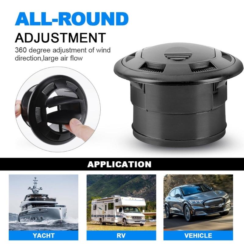 Okrągły nawiew klimatyzacji Regulowana żaluzja Równomierna dystrybucja powietrza Komfort dla autokarów Kamperów Łatwy montaż