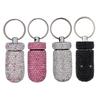 Portable Diamond Pill Case Keychain Glitter Rhinestone Travel Pill Box Metal Tablet Holder for Outdoor Activities