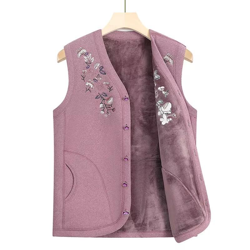 Oma Warme Weste Herbst Winter Plüsch Verdickt Warm Ärmellose Jacke Mittleren Alters Mutter Weste Fleece Westen Große Größe 4XL