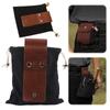 PU Leather Canvas Storage Bag Waxed Canvas Outdoor Foraging Bag Tool Waist Pack  Tool Storage