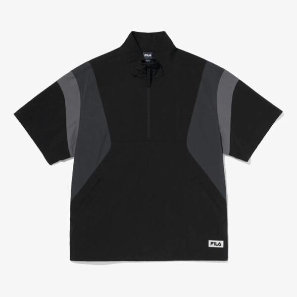 Fila Unisex Essential Short Sleeve Woven Anorak Black Fs2jkg2106xblk