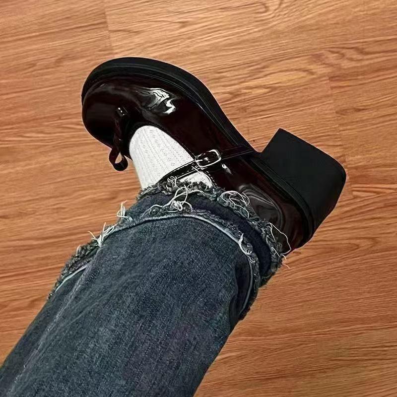 Round Head Versatile College Style Skirt Summer New Small Leather Shoes Women's Mary Jane Shoes