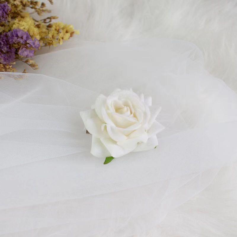 

Sweet Cloth Rose Flower Hairpins And Brooch Woman Girls Beach Accessories Hair Clips Pins Barrettes Hairclip Headdress Headwear about 8 cm