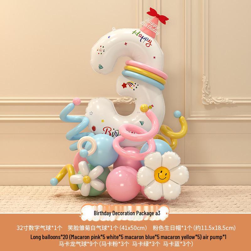 Accessori fotografici per il 3° compleanno del bambino: Palloncini e Decorazioni Numeriche