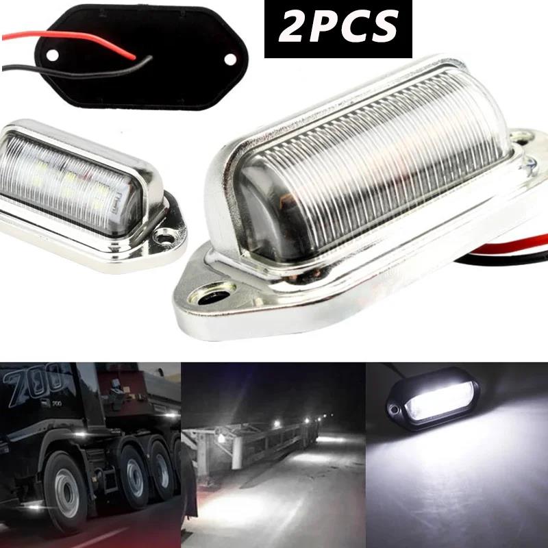 2PCS 6 LED Car License Number Plate Light For SUV Truck Trailer Van Tag Step Lamp White Bulbs Car Products License Plate Lights License Plate Lights